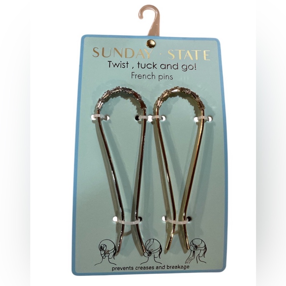 Sunday State Silver and Sparkle Hair Pins NWT